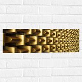 Muursticker - Abstracte Gouden Vormen op Wand - 60x20 cm Foto op Muursticker