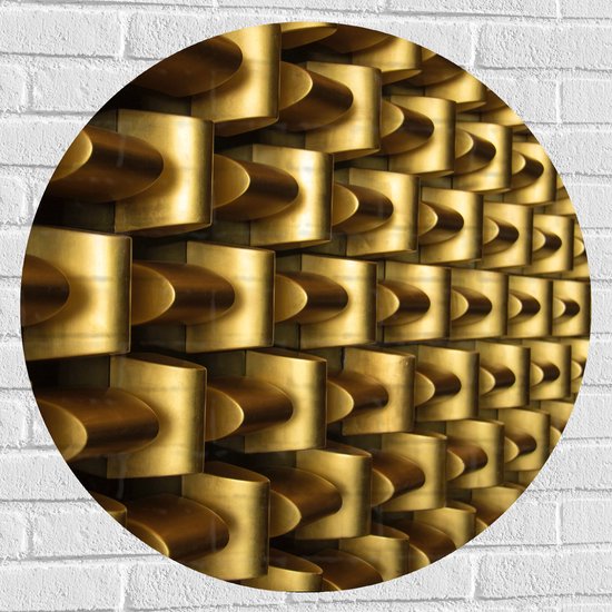Muursticker Cirkel - Abstracte Gouden Vormen op Wand - 80x80 cm Foto op Muursticker
