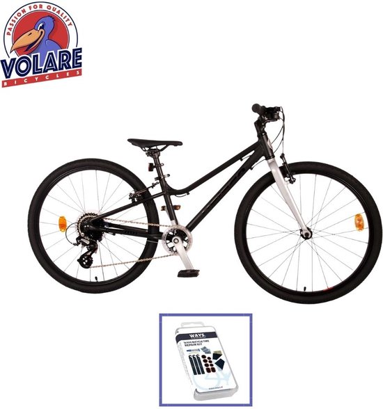 Vélo pour enfants Volare Dynamic - 24 pouces - Zwart mat - 8 vitesses - Kit  de... | bol.com