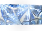 PVC Schuimplaat- Abstracte Lichtblauwe Vakken in Tegengestelde Richtingen - 100x50 cm Foto op PVC Schuimplaat