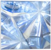 PVC Schuimplaat- Abstracte Lichtblauwe Vakken in Tegengestelde Richtingen - 50x50 cm Foto op PVC Schuimplaat
