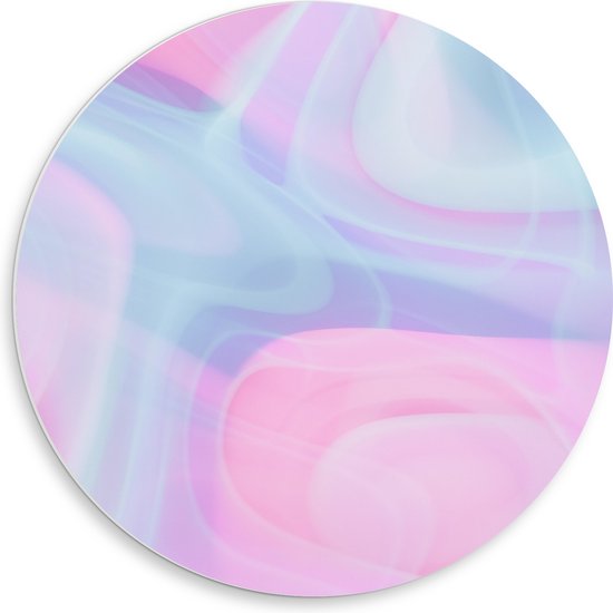 PVC Schuimplaat Muurcirkel - Mix van Pastelkleuren - 50x50 cm Foto op Muurcirkel (met ophangsysteem)