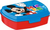 Disney Mickey Mouse broodtrommel/lunchbox voor kinderen - rood/blauw - kunststof - 20 x 10 cm