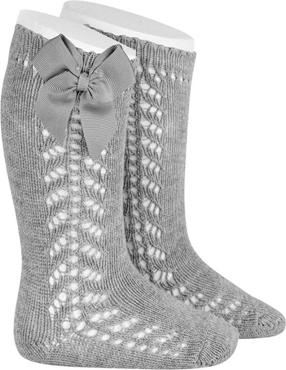 Cóndor Kniekous Side Openwork Met Strik | 2599/2 | Grijs | 12-18 mnd | Maat 1