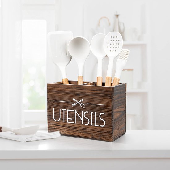 Boerderij Stijl Aanrecht Accessoire Vancasso Sabine Keukengerei Houder | Keramische Boerderij Stijl Organizer - Crèmekleurig Boerderij Stijl Keuken Organizer