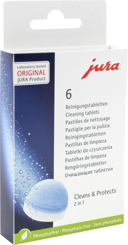 Jura Reinigingstabletten 24225 / 62715 3 in 1 + Jura Ontkalkingstabletten 61848 (2-Pack)