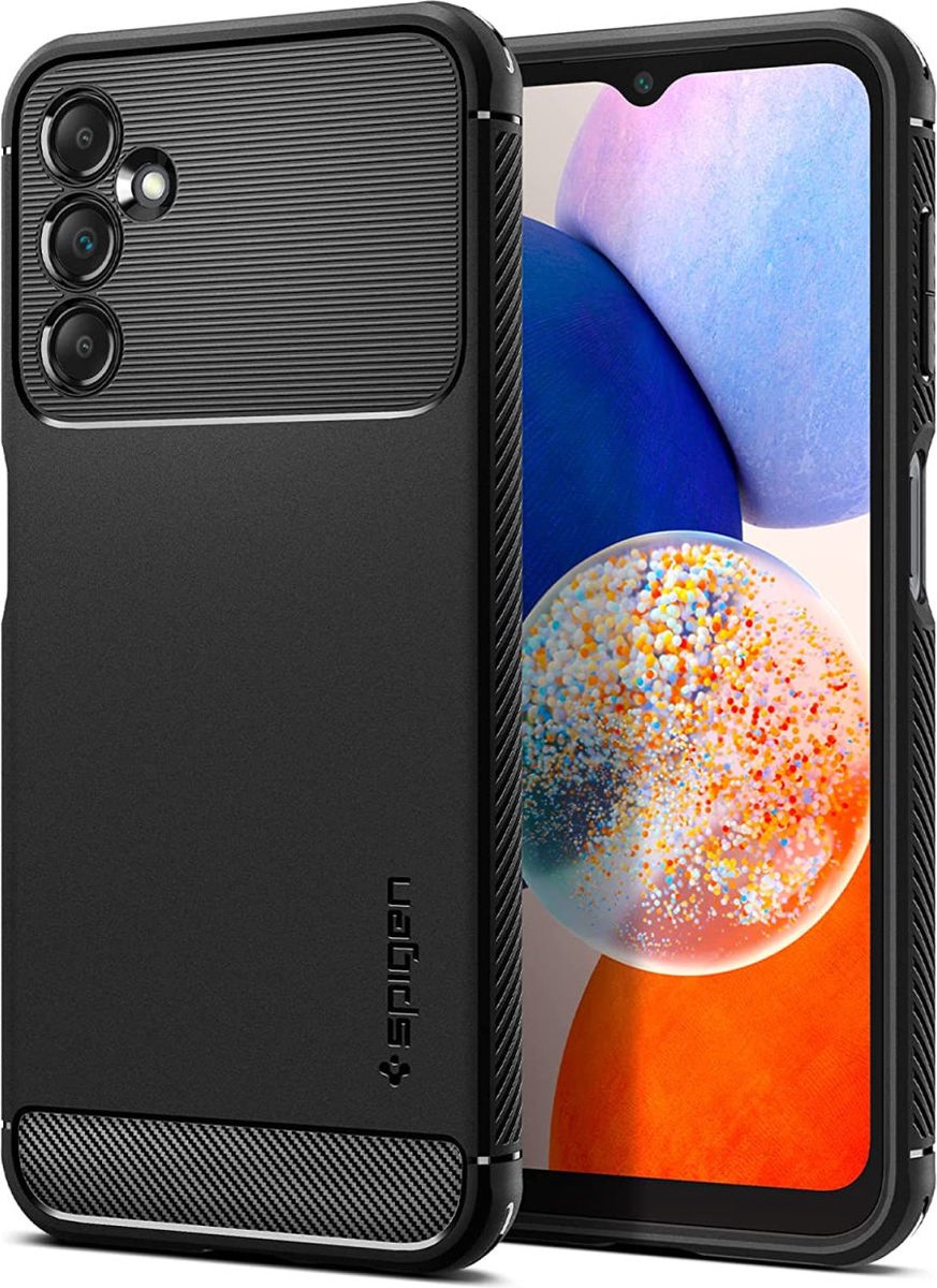 Spigen Rugged Armor Hoesje Geschikt voor Samsung Galaxy A14 5G Back Cover Zwart
