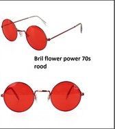 Bril flower power 70s rood - Uilebril John lennon bril beatles rond 70s and 80s disco peace flower power happy together toppers