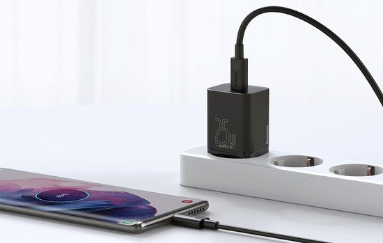 Chargeur Baseus Super Si USB C noir - charge rapide 25W