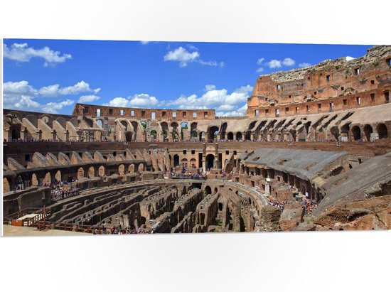 PVC Schuimplaat- Binnenkant van het Colesseum in Rome, Italië - 100x50 cm Foto op PVC Schuimplaat
