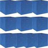 vidaXL Boîtes de rangement 10 pièces 32x32x32 cm Tissu Bleu