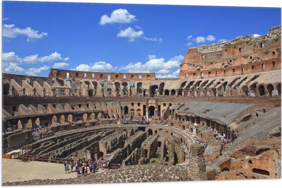 Vlag - Binnenkant van het Colesseum in Rome, Italië - 105x70 cm Foto op Polyester Vlag