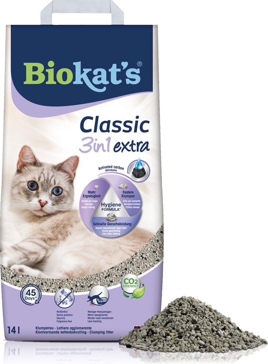 Voel me slecht onregelmatig Verwachting Biokat's Classic 3in1 Extra - 14 L - Kattenbakvulling - Klontvormend -  Parfumvrij -... | bol.com