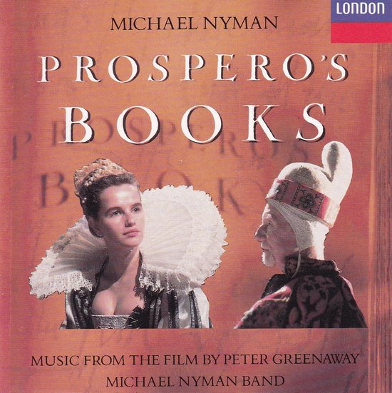 Boekcover voor 'Prospero's Books' met een vrouw in een kanten kraag en een man met een tulband.