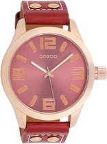OOZOO Timepieces Polshorloge - C1155 - Rood - 46 mm