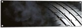 Tuinposter – Rook bij Zwarte Banden - 120x40 cm Foto op Tuinposter (wanddecoratie voor buiten en binnen)