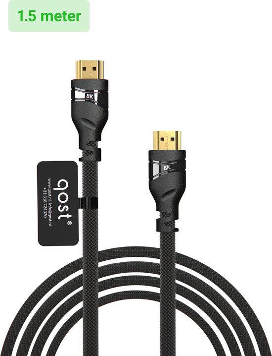 Qost Qost® - HDMI 2.1 kabel - 8K60/4K120 - HDR - Gevlochten/braided kabel ...