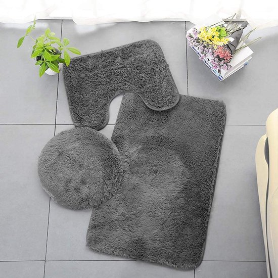 Badmat - Mat voor in de Badkamer Roze Aardbeien Antislip Wasbaar Kleurrijk Zacht