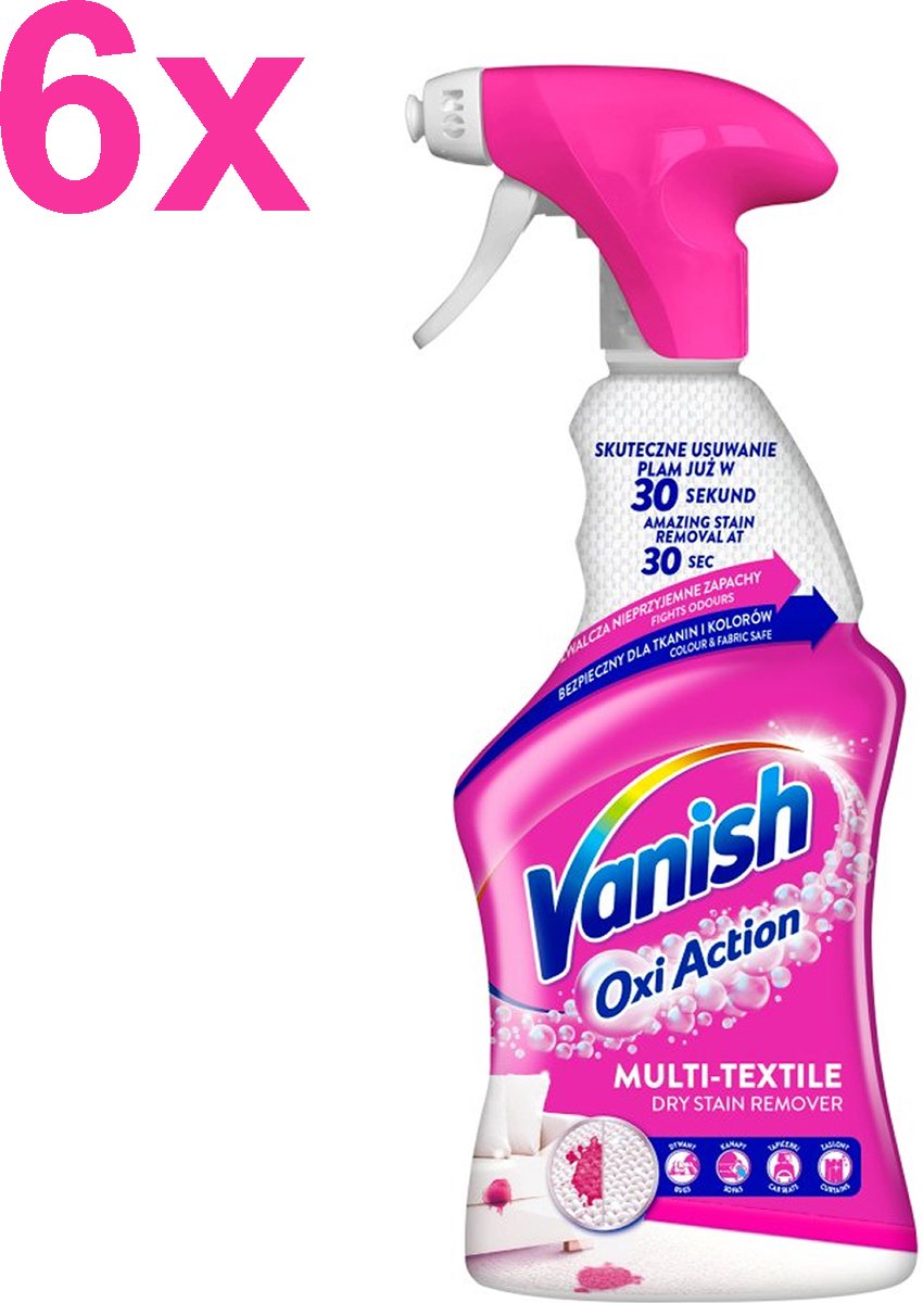 Vanish - Gold Oxi Action - Spray d'entretien des tapis - Détachant - 6x 500  ml - Pack... | bol.com