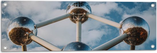 Tuinposter – Atomium in Brussel, België - 90x30 cm Foto op Tuinposter (wanddecoratie voor buiten en binnen)