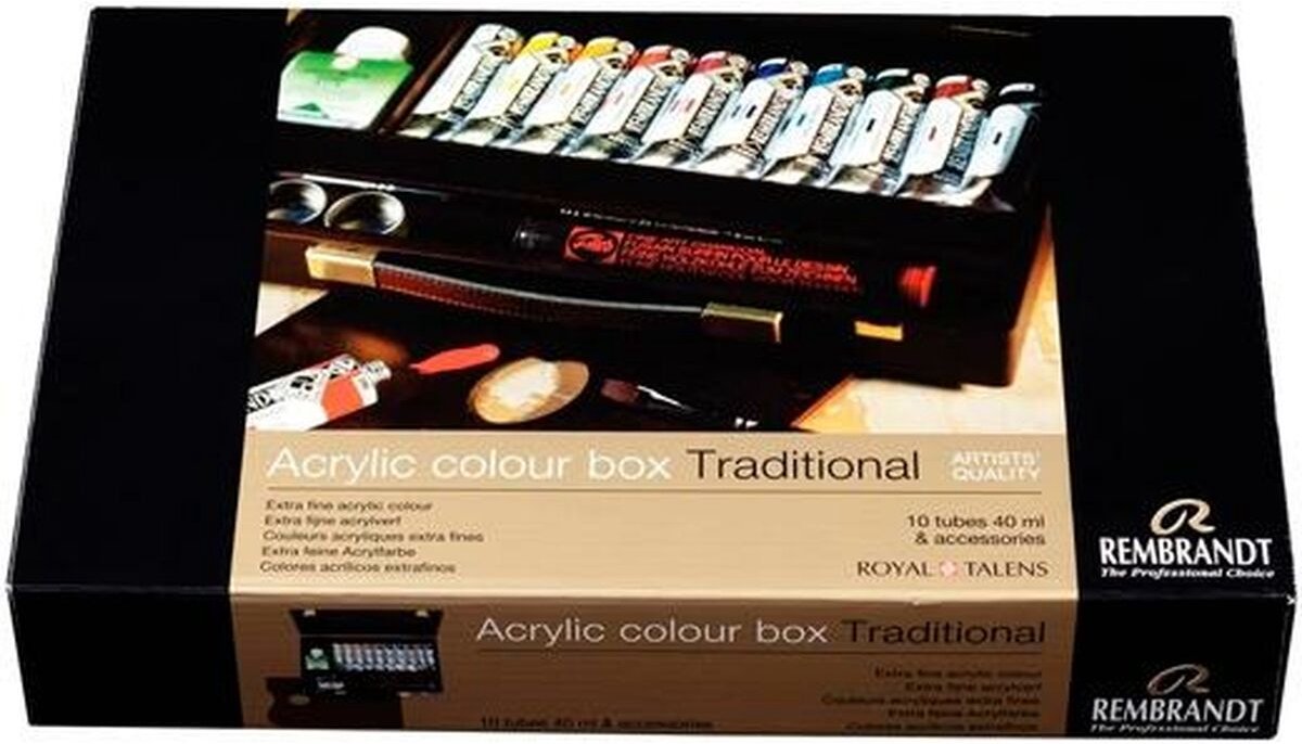 Coffret peinture à l'huile Talens REMBRANDT Professional - 12 tubes 40 ml +  accessoires