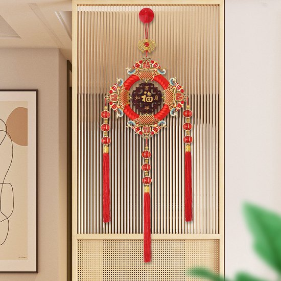 Chinese stijl woonkamer deur hanger/facai fruit acryl ronde zegen hanger/binnen en buiten feestelijke zegen hanger - 吉祥如意福
