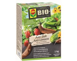 COMPO Bio Anti-Slak - 100% natuurlijk - voor siertuin en moestuin - snelle en lange werking - doos 1 kg (200 m²)