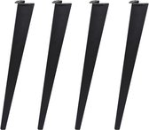 Zwarte tapse design meubelpoot 72 cm (set van 4)
