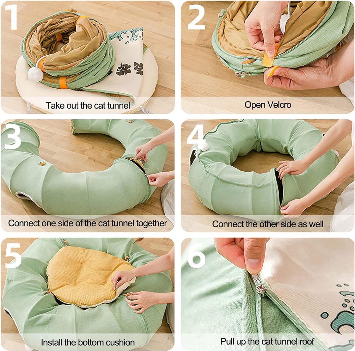 Galatée Kattenbed, kattentunnel met tapijt, kattenhollebed met Galatée Kattenbed, kattentunnel met tapijt, kattenhollebed met
