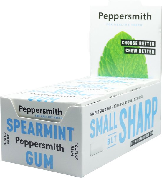 Peppersmith Small but Sharp Spearmint gum suikervrije kauwgom 12x 10