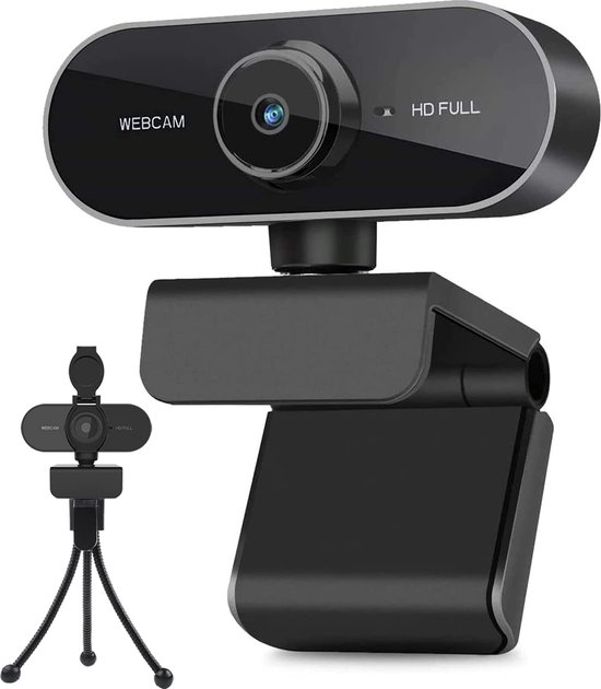 Webcam 2K Avec Microphone, Cache De Confidentialité Et Trépied