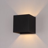 Wandlamp Kubus Zwart - 12x12x12cm - 1x G9 LED 3,5W 2700K 350lm - IP20 - Dimbaar > wandlamp zwart | wandlamp binnen zwart | wandlamp hal zwart | wandlamp woonkamer zwart | wandlamp slaapkamer zwart | led lamp zwart | sfeer lamp zwart | up and down