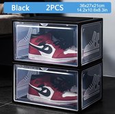 Bol.com Stapelbare schoenenopberger - Doorzichtige plastic Stapelbare schoenendozen - Kunststof sneakersdoos - Stapelbare opberg... aanbieding
