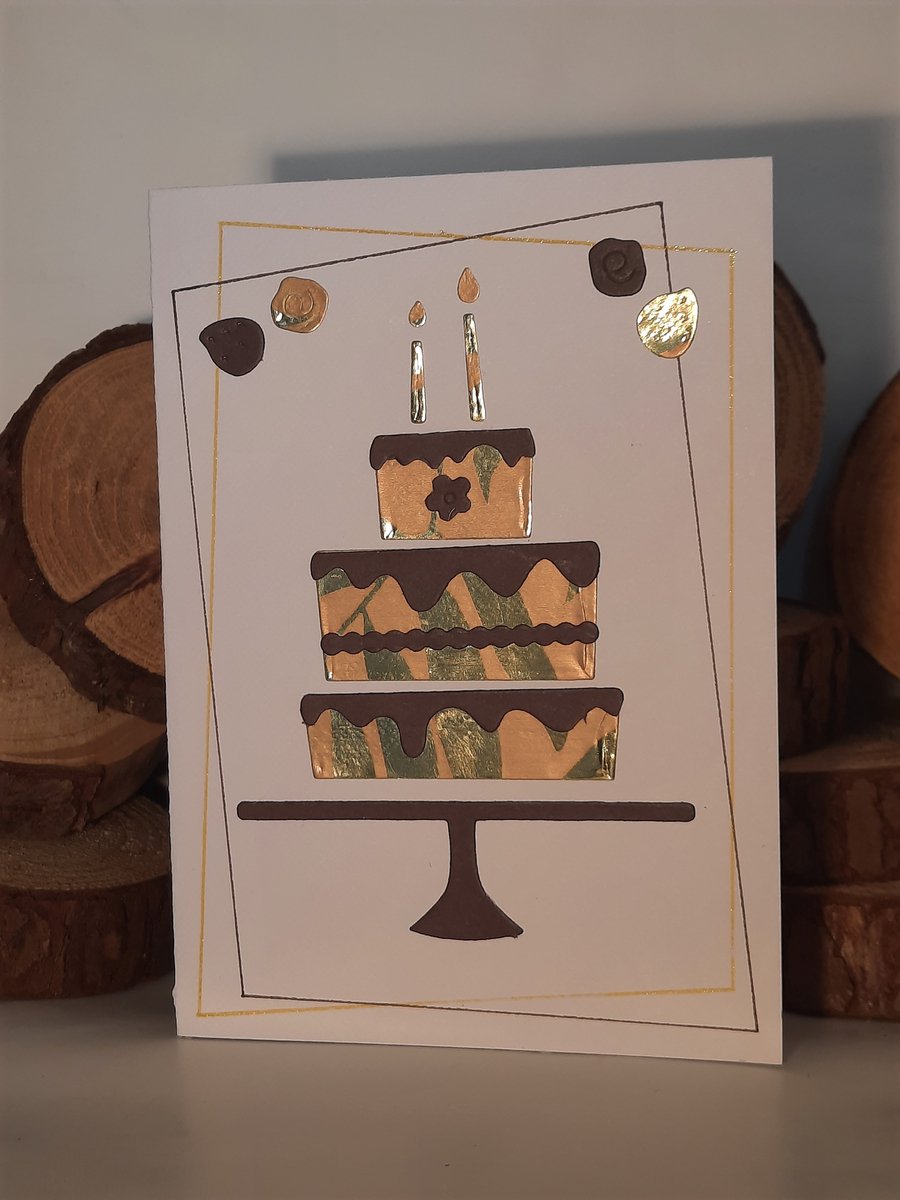 Wenskaarten met envelop - HANDGEMAAKT - Taarten met glans - Verjaardag/Gefeliciteerd