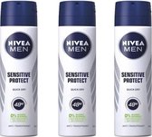 3x Nivea Men Deodorant Spray Sensitive Protect 150 ml