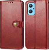 Mobigear Telefoonhoesje geschikt voor OPPO A76 Hoesje | Mobigear Snap Button Bookcase Portemonnee | Pasjeshouder voor 3 Pasjes | Telefoonhoesje voor Pinpas / OV Kaart / Rijbewijs - Rood