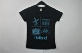Kinder t-shirt zwart typische Holland | Maat 116