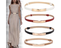 Jurkriem zwart - Riem voor jurk - Tailleriem - Luxe Tailleriem - Ceintuur - Goud Kleurig - Riem voor Om De Taille/Middel - Omslag Riem - Dames Jurk Accessoire - Damesriem