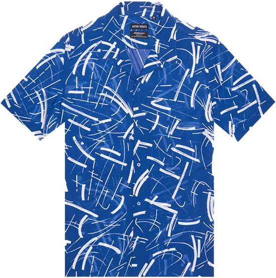 Antony Morato Regular-fit Popeline Van Katoen En Viscose Met Een All-over Overhemd Met Gevlekte Print En Korte Mouwen Rood 46 Man