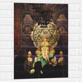Muursticker - Ganesha Beeld in Hindoeïstische Tempel - 50x75 cm Foto op Muursticker