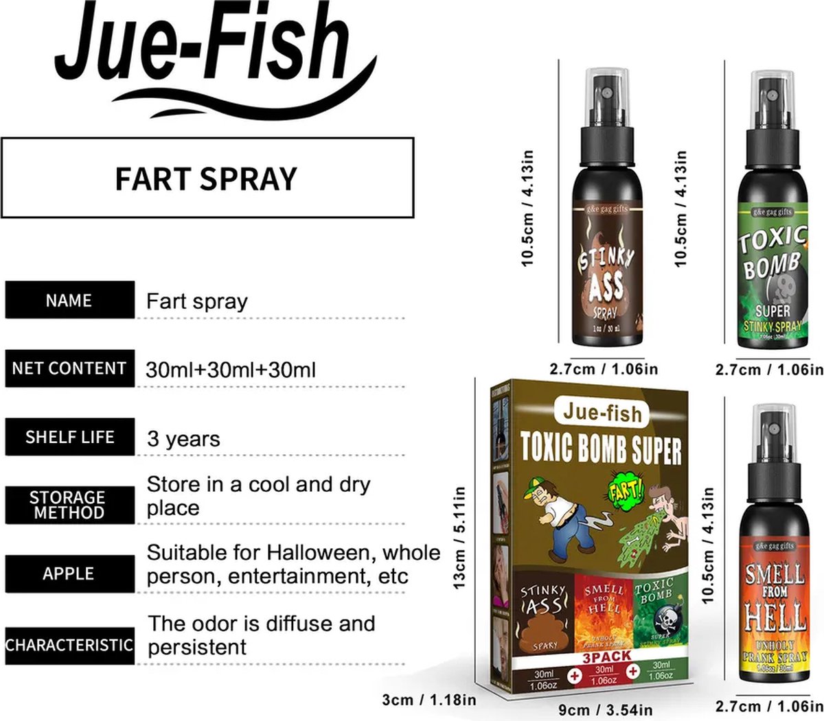 Fart Spray - Stink Spray - Liquid Ass - Toxic Bomb - Scheet Spray -  Poepspray - 30 ML