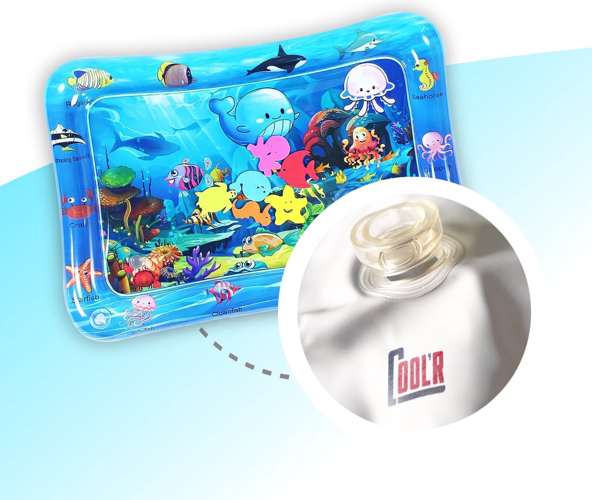 COOL'R® M Waterspeelmat - Met geluid - Speelmat - Kraamcadeau - Opblaasbaar baby water speelmat - Speelkleed - Water speelgoed - Baby speelgoed 0 jaar - Babygym - Kinder speelgoed - Tummy Time — afbeelding 5