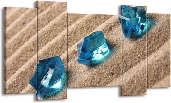 GroepArt - Schilderij - Spa - Blauw, Bruin - 120x65 5Luik - Foto Op Canvas - GroepArt 6000+ Schilderijen 0p Canvas Art Collectie - Wanddecoratie