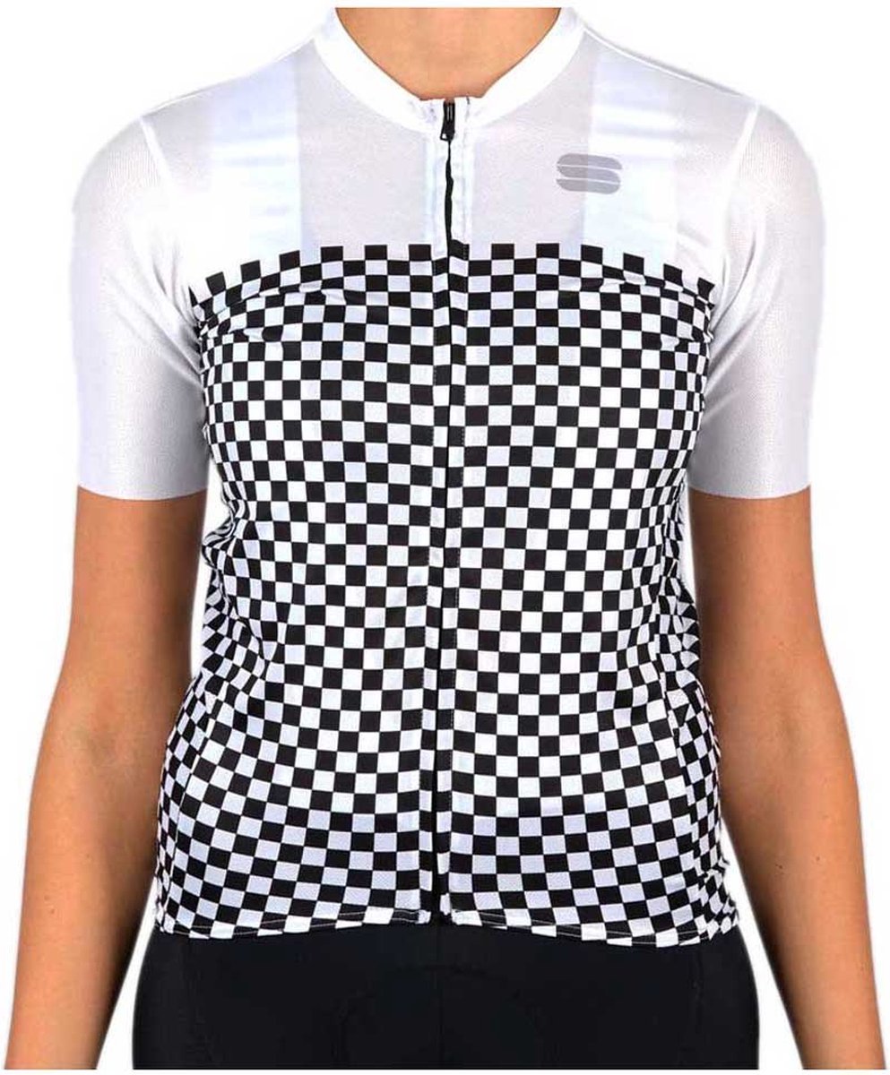 Sportful Checkmate Korte Mouwen Fietsshirt Wit,Zwart M Vrouw