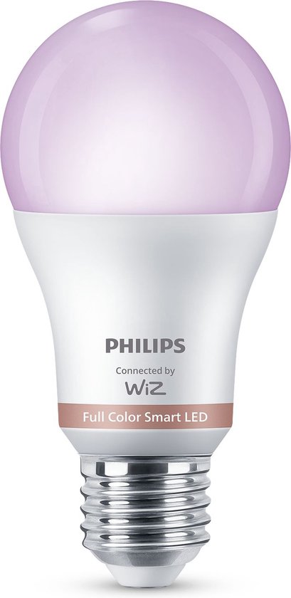 Philips Smart LED Lamp 2-pack - Slimme LED-Verlichting - Gekleurd en Wit Licht - E27 - 60W - Mat - Wi-Fi