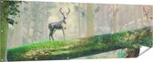 Gards Tuinposter Hert in het Bos op een Boom - 210x70 cm - Tuindoek - Tuindecoratie - Wanddecoratie buiten - Tuinschilderij