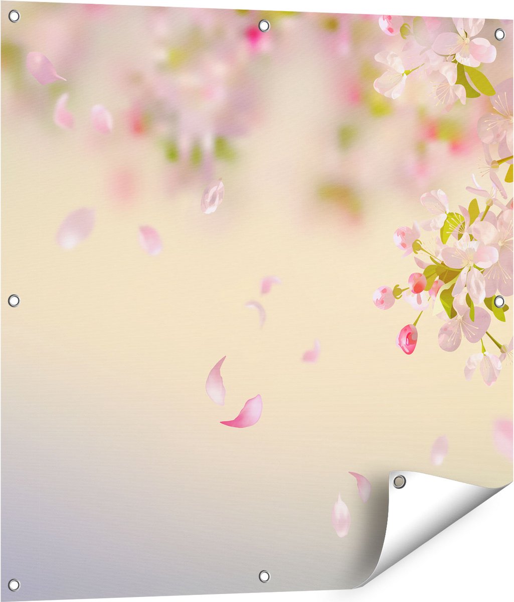 Gards Tuinposter Appelbloesem - Bloemen - 80x80 cm - Tuindoek - Tuindecoratie - Wanddecoratie buiten - Tuinschilderij Multikleur