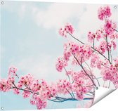Gards Tuinposter Roze Bloesemboom - Bloemen - 100x80 cm - Tuindoek - Tuindecoratie - Wanddecoratie buiten - Tuinschilderij