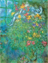 Mini kunstposter - Marc Chagall - Le bouquet ardent - 24x30 cm