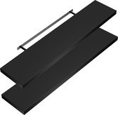 Casaria Wandplank – 2 St. 90 cm 15kg Belastbaar – Zwart mat